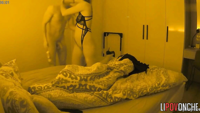 He lubricated his penis well before sex, spy camera