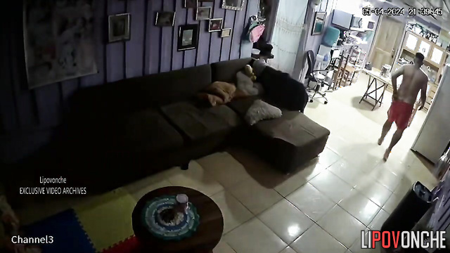 Tender and slow doggystyle on the old sofa (strangers having fun)