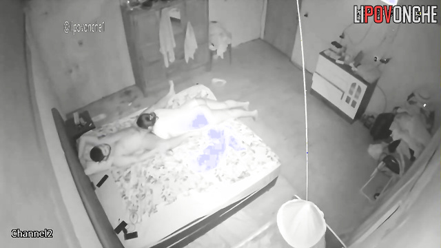Hidden camera fixed lazy sex of two chubby people