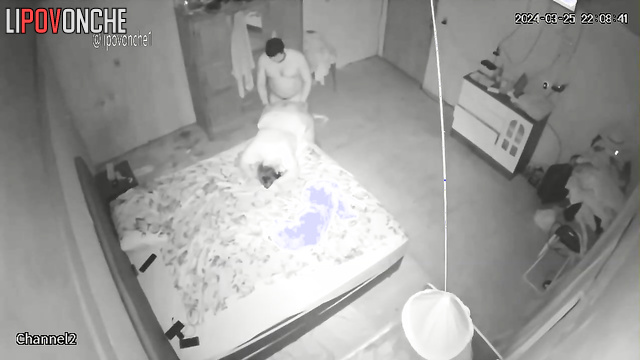 Hidden camera fixed lazy sex of two chubby people