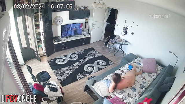 Naked milf making blowjob after breakfast, cool porn