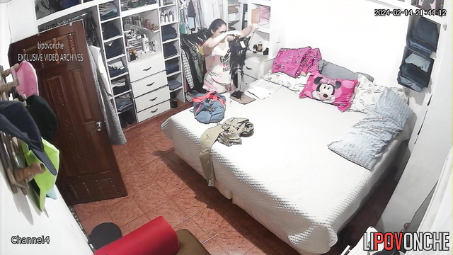 Chubby sex worker changing her underwear, watch now