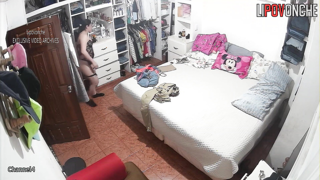 Chubby sex worker changing her underwear, watch now