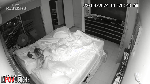 His playful wife is pleasing her man every night (bedroom spy camera)