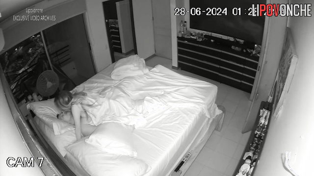 His playful wife is pleasing her man every night (bedroom spy camera)