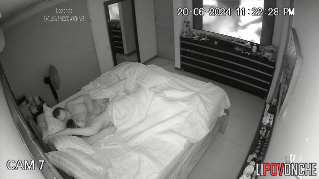 She loves sex in missionary position (view from a hidden camera)