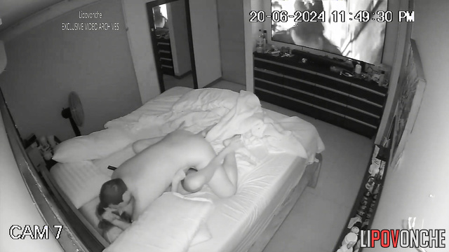 She loves sex in missionary position (view from a hidden camera)