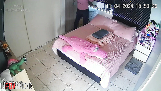 Brunette climbed on top of a man and fucked him on the bed