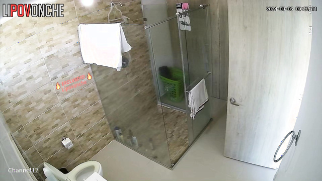 Lady with perfect body showering long and sexy now