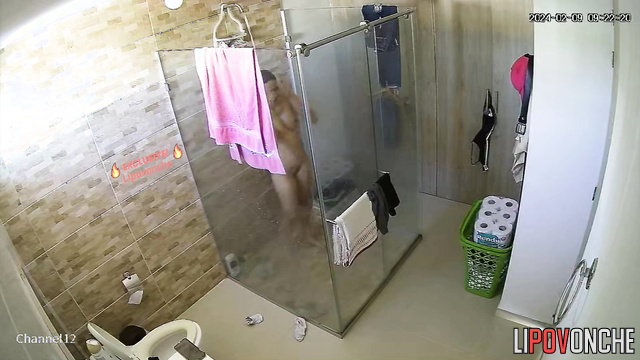 Morning routine with pretty naked brunette (watch it)