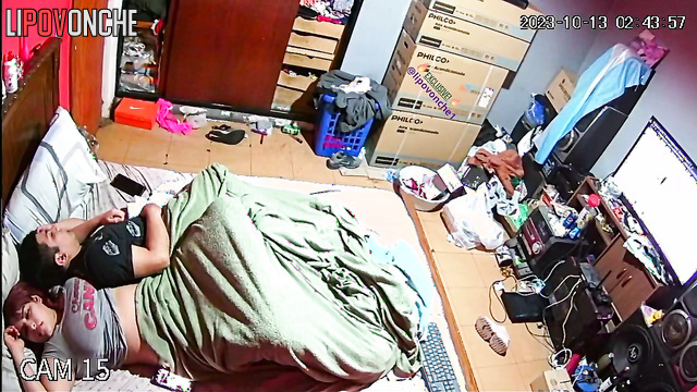 Guy jerking off hot when his girlfriend is sleeping