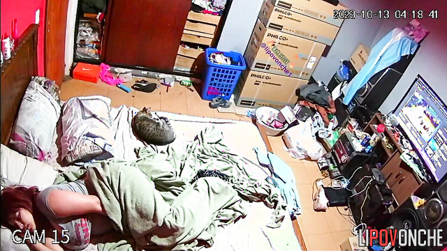 Guy jerking off hot when his girlfriend is sleeping