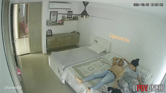 Couple relaxing together after long and hard working day