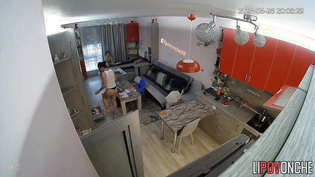 Close relatives are chatting in the living room
