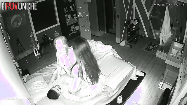 Brunette and blonde fucking a neighbor upstairs
