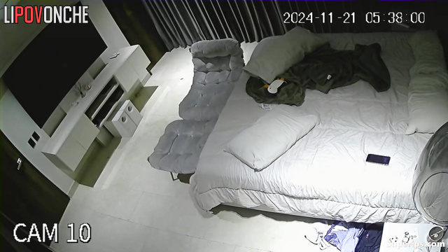 See what girl does alone at night (she has round and firm booty)