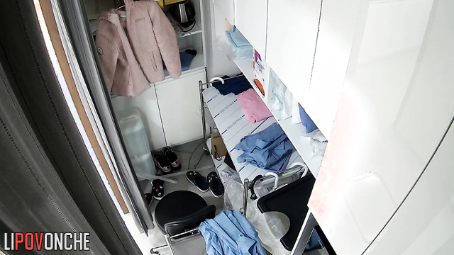 Video from a hidden camera in a changing room with Asian girls changing clothes