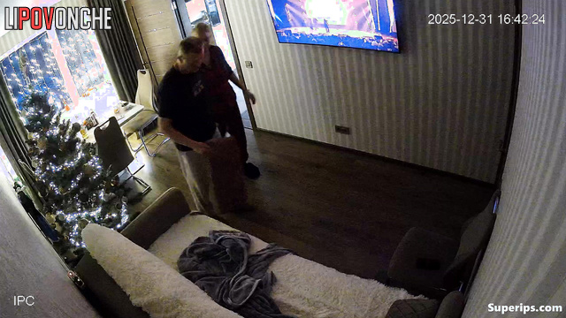 Cozy winter atmosphere lead his wife to making the best blowjob