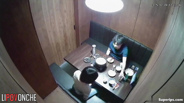 Asian couple (girlfriend and boyfriend) are having romantic dinner in cafe