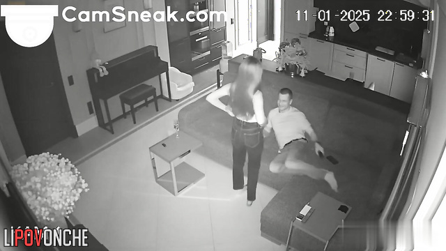 A pretty girl made her new boyfriend take out his big erect cock