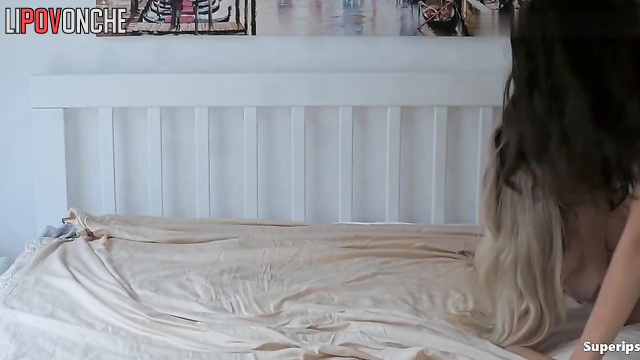Naked lesbians caress each other while having sex with a young guy