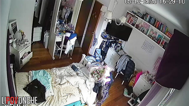 A chubby hottie strips naked in her bedroom to try on her new outfits