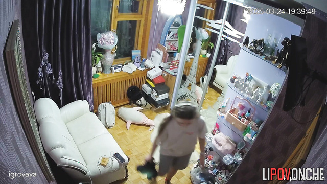 Teen girl takes off her panties to look at her hairy pussy in the mirror