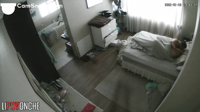 A curvy milf with a big ass undresses to have a fuck with her older husband