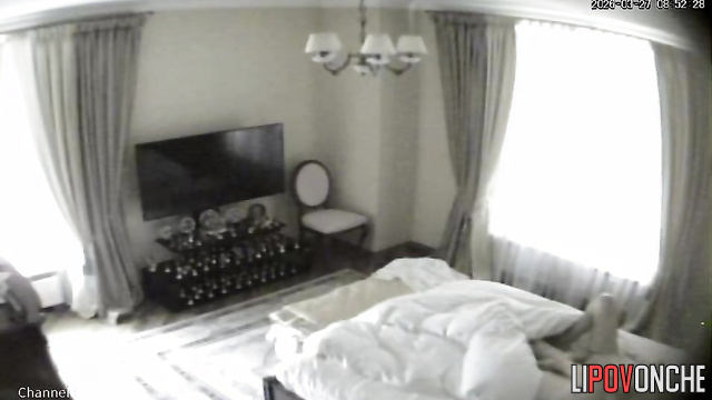 An older man slipped his hand under the panties of a sexy blonde milf