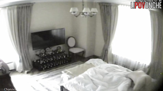 An older man slipped his hand under the panties of a sexy blonde milf