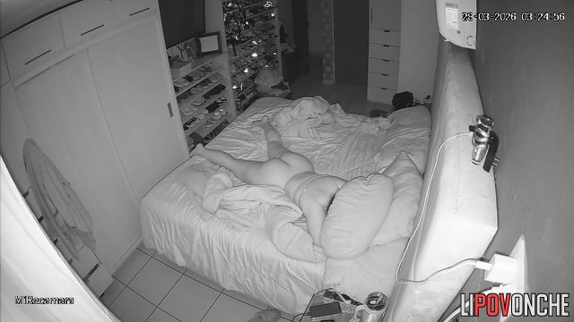 After waking up, the husband hard fucks his chubby wife with a hairy pussy
