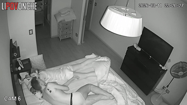 The slender girl woke up to the tender caresses and kisses of her aroused husband