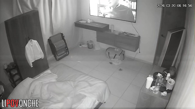 Night pleasure between passionate lovers, spy cam