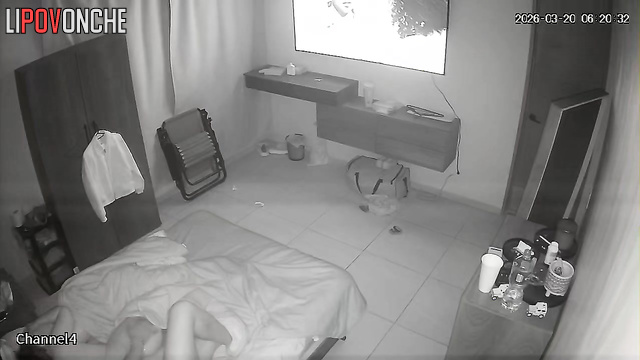 Night pleasure between passionate lovers, spy cam