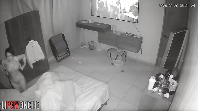 Night pleasure between passionate lovers, spy cam