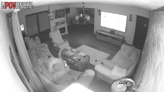 An elderly couple had a real sex marathon on the living room couch