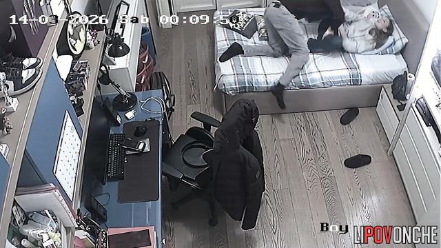 After a hard fuck, the boyfriend caresses the young girl's shaved pussy