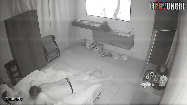 The nerdy husband tenderly licks his sexy wife's sweet pussy