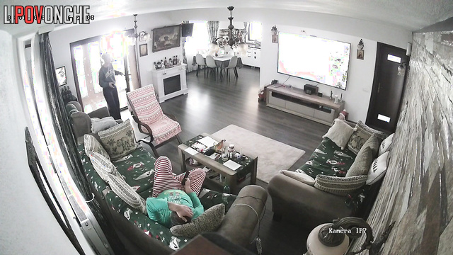 A sly milf pesters her bored husband, who's watching TV, to have a nice fuck