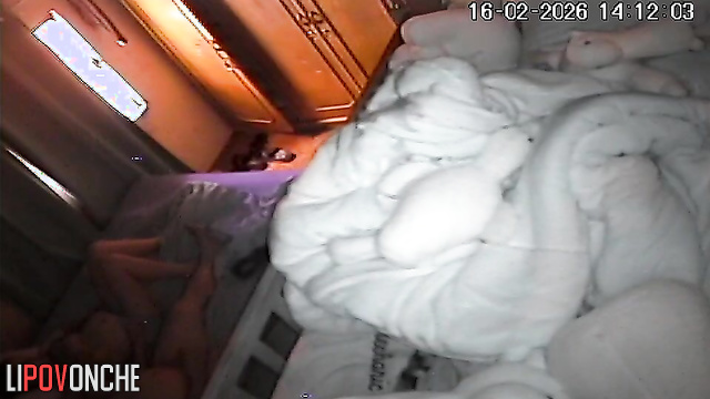 A chubby husband talked his bored wife into giving him a nice blowjob