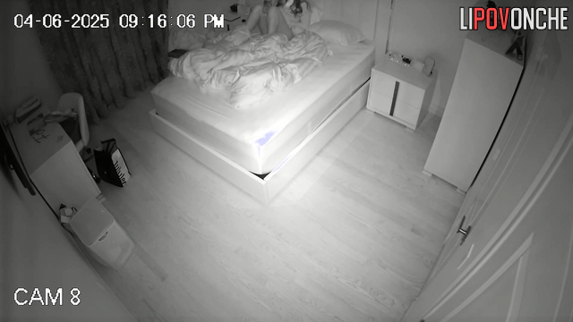 A charming young girl gently caresses her clitoris while everyone is asleep