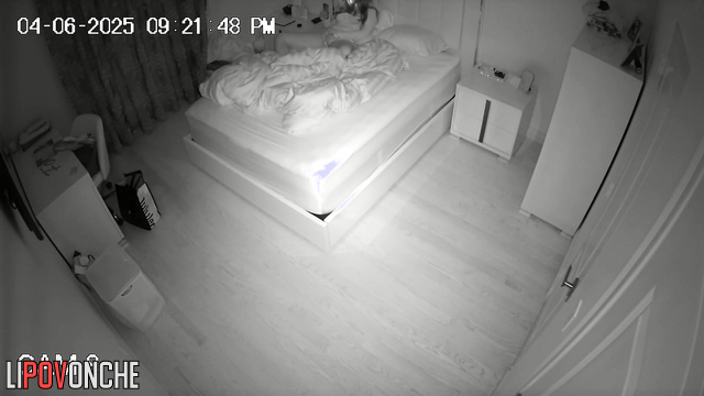 A charming young girl gently caresses her clitoris while everyone is asleep
