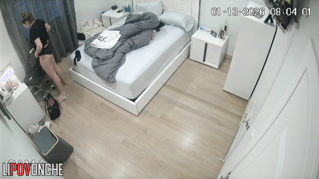 The camera captured the sexy ass of a seductive beauty pulling up her panties