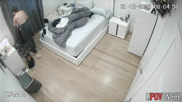 The camera captured the sexy ass of a seductive beauty pulling up her panties