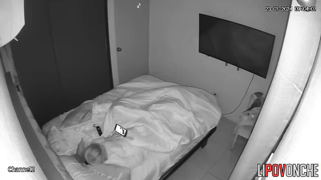 A young beauty's morning masturbation session while watching hot porn