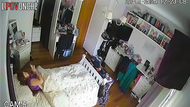 A young girl completely undresses before trying on a new swimsuit