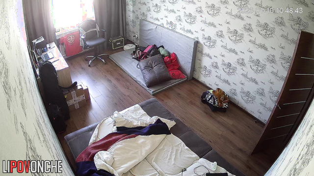 A hidden bedroom camera captured the milf's seductive bare breasts