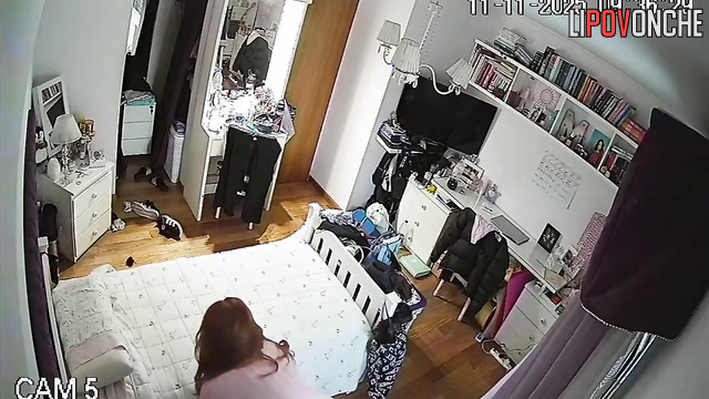 After her morning orgasm, the girl admires her seductive naked tits in the mirror