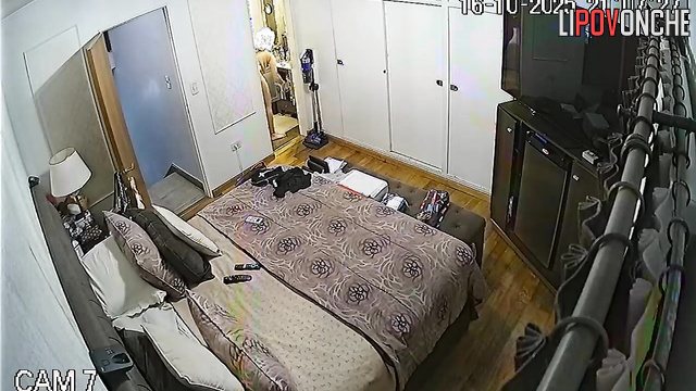 A naked girl opens all the doors in the room, unashamed of her nudity