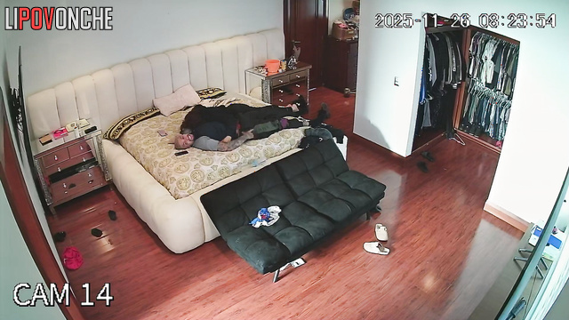 Their bedroom becomes a stage for strangers (tattooed couple)